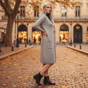 [Bobeau] Light Gray Cardigan Sweater Size Large